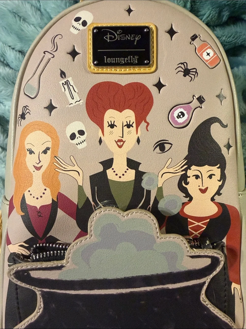 Loungefly Hocus Pocus Sanderson Sisters Mini Backpack - Beige, Black, Yellow